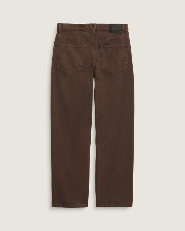 Calça Check 5 Loose Denim Dark Brown