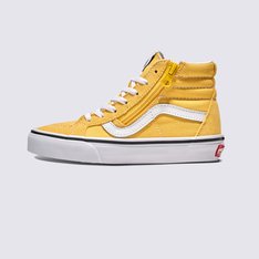 Lendário Sk8-Hi com zíperes laterais

O sapato com zíper lateral Kids Sk8-Hi Reissue torna mais fácil do que nunca para os mais pequenos se equiparem. Esta versão reduzida do icônico cano alto da Vans oferece o mesmo suporte confiável e durabilidade para o tornozelo, com a conveniência adicional de fácil colocação e retirada, combinando o estilo clássico do skate com funcionalidade para crianças.