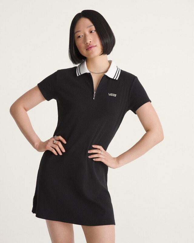 Vestido Manga Curta Priscilla Collard Solid Black