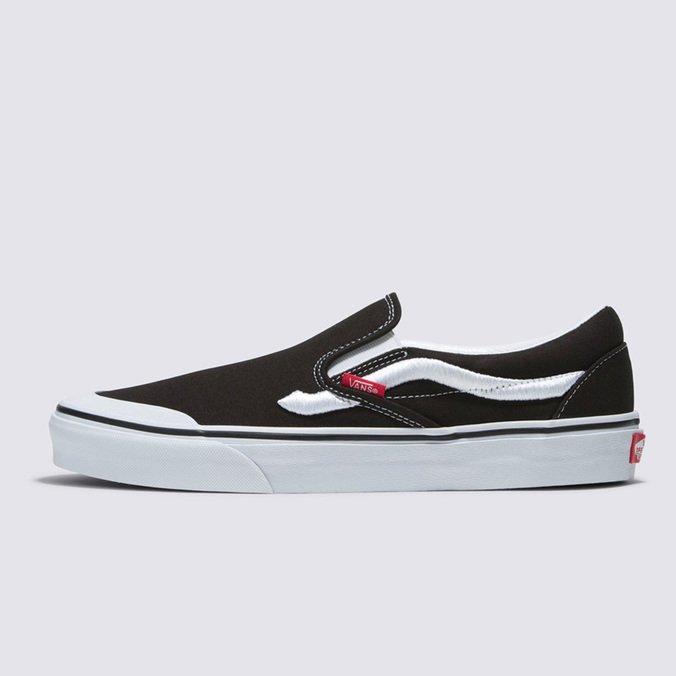 Tênis Slip-On Sidestripe Black White