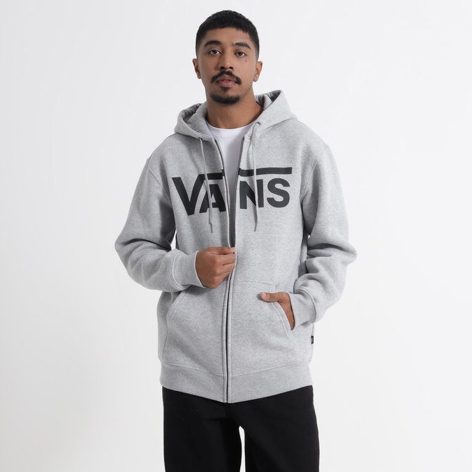 Moletom Vans Classic Zip Hoodie Ii Cement Heather Black