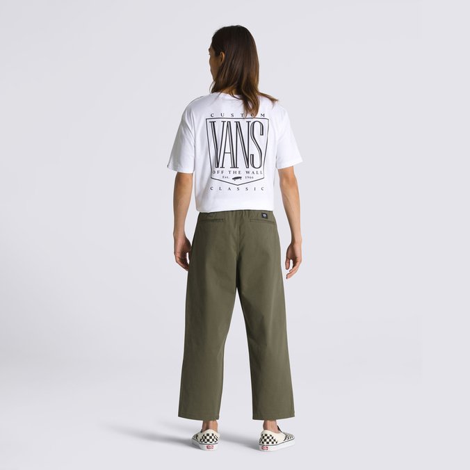 Calça Range Loose Cropped Elastic Waist Grape Leaf