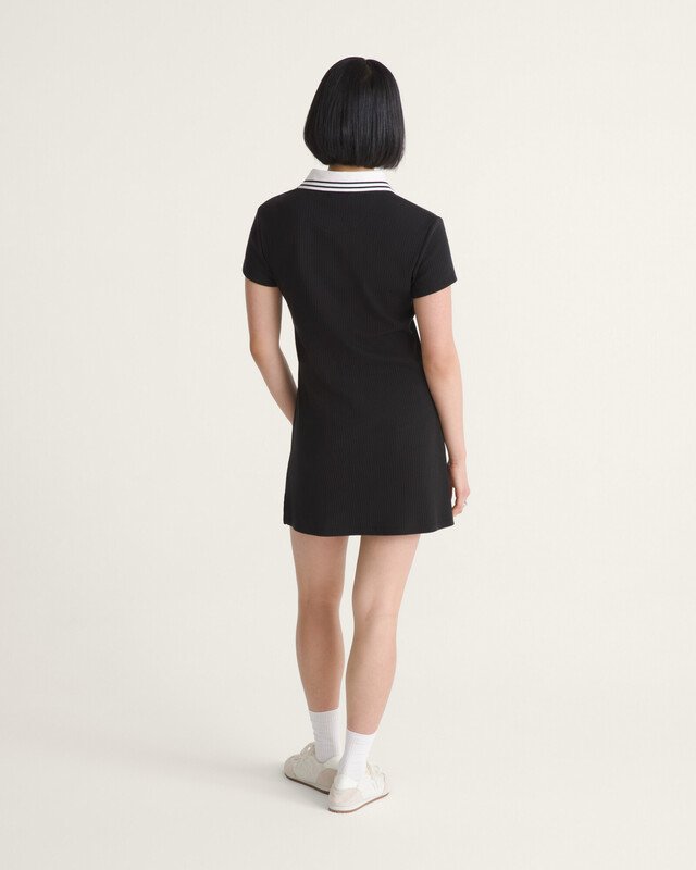 Vestido Manga Curta Priscilla Collard Solid Black