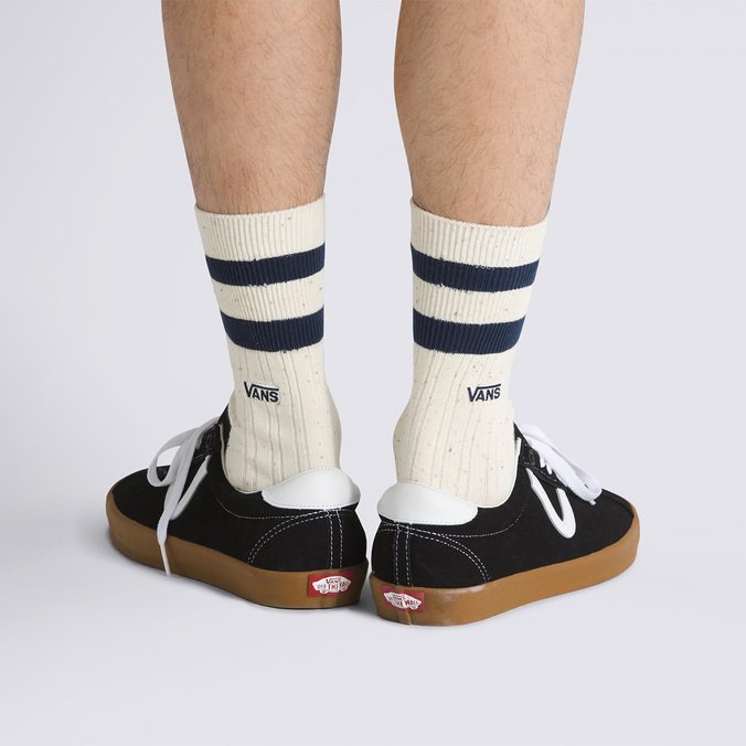 Meia Vans Classic Crew Socks Upland Marshmallow Dress Blues