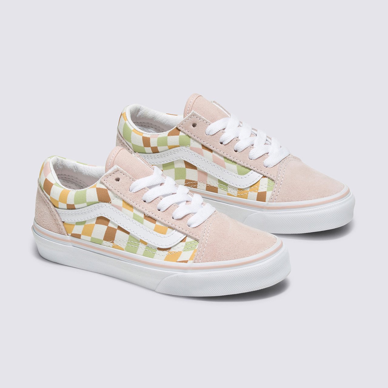 T nis Old Skool Infantil Wavy Checkerboard Multi True White Vans