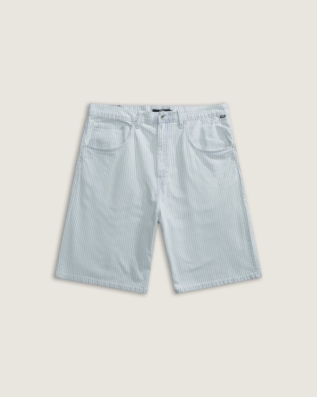 Bermuda Baggy Striped Check-5 Denim  Blue Ice Stripe