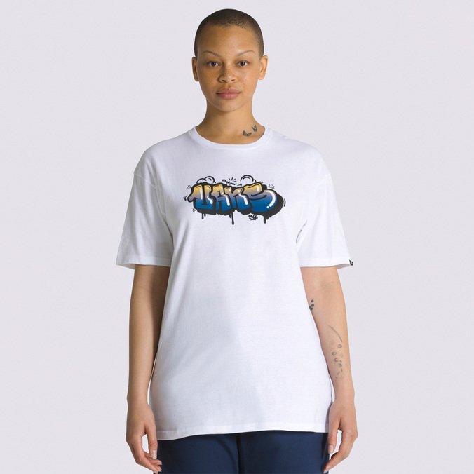 Camiseta Vans Tagged Ss Zahba Mid Domond White