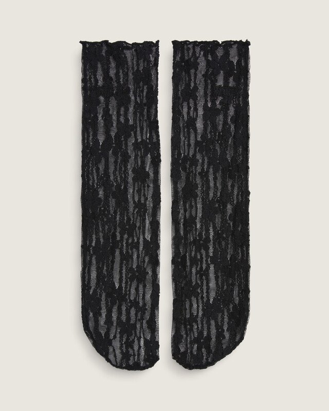 Meia Lacy Half Crew Black