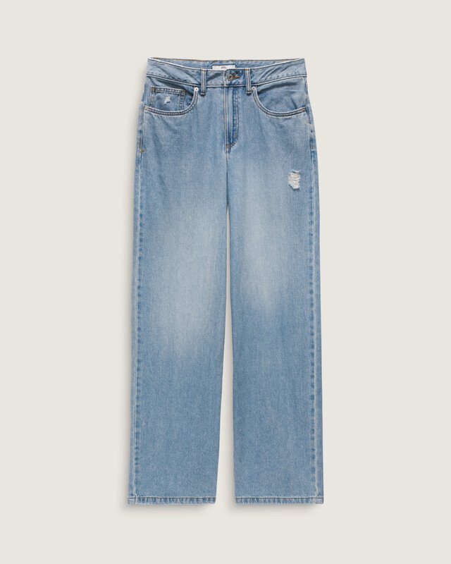Calça Sirelle Distressed Puddle Ss Stone Wash Blue