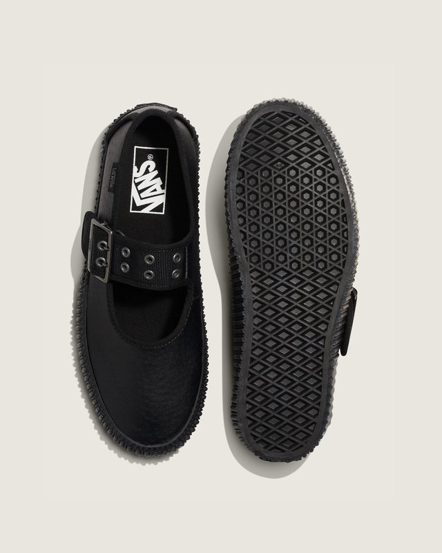 Tênis Mary Jane Creeper Grunge Core Black Leather