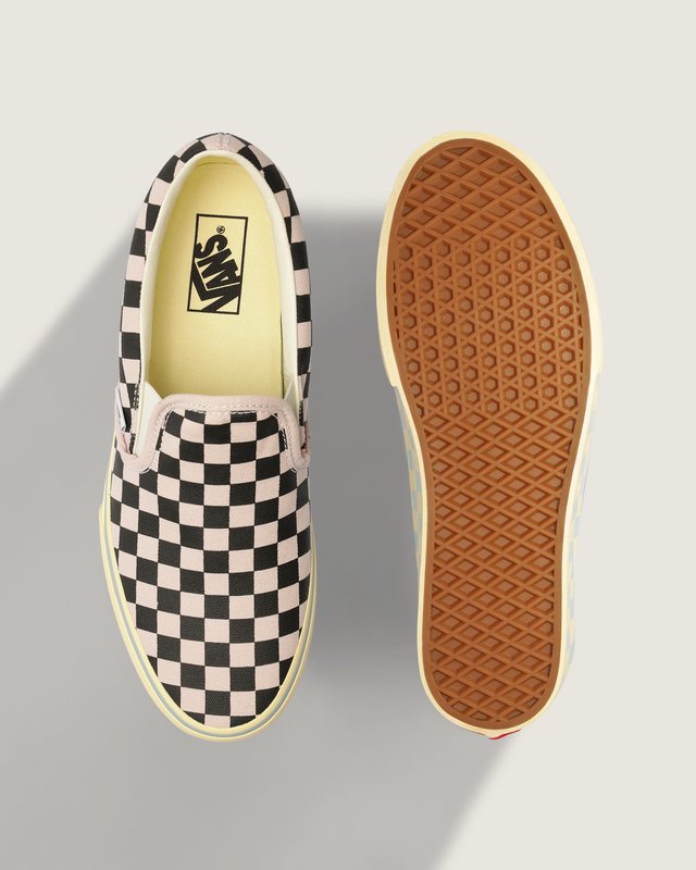 Tênis Slip-On Checkerboard Pale Petal Pink Black