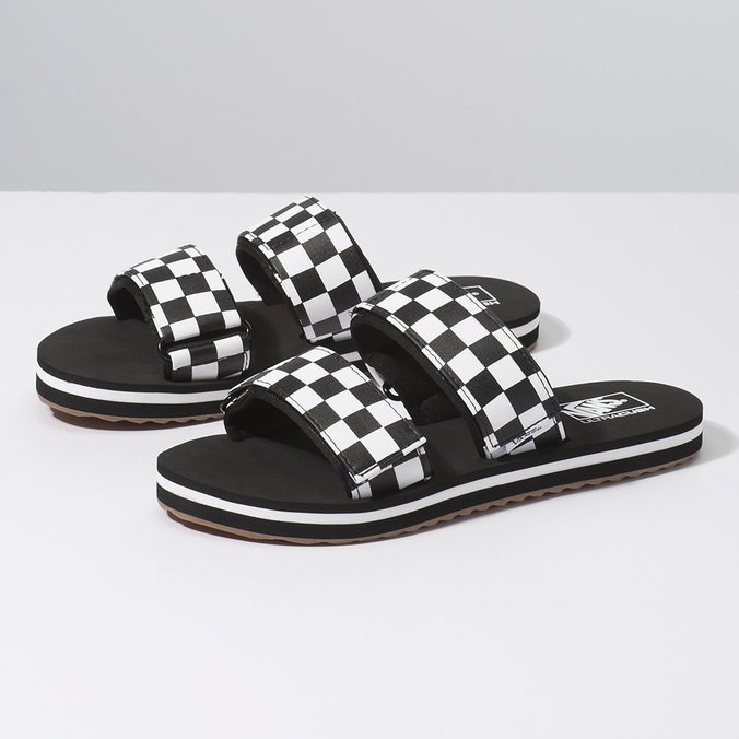 chinelo vans slide on checkerboard