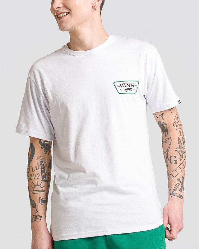 Camiseta Full Patch Back SS White Black Verdant Green