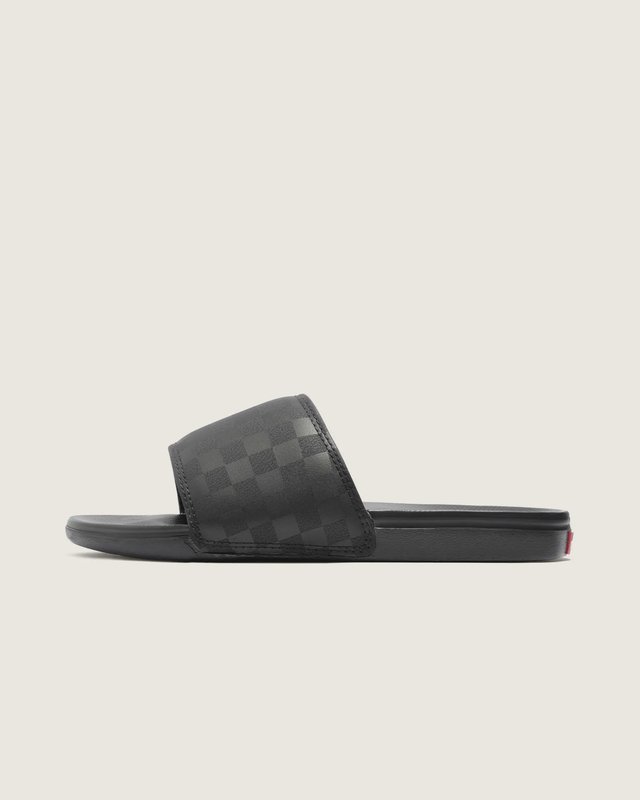 Chinelo Slide-On La Costa Checkerboard Black Black