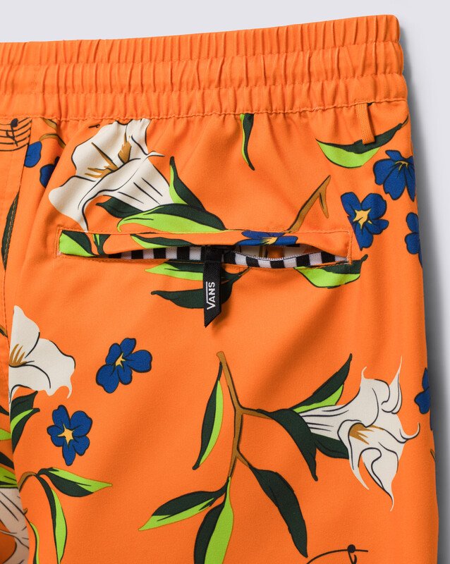 Boardshort Primary Print Elastic Trumpet Floral Harvest Pumpkin