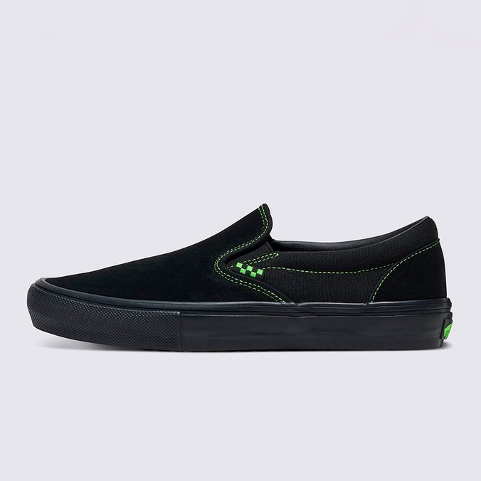 Tênis Skate Slip-On Neon Black Green