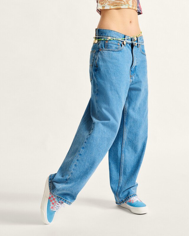 Calça Check-5 Baggy Denim Pant Seasonal Hero: Knu Skool Stone Wash Blue