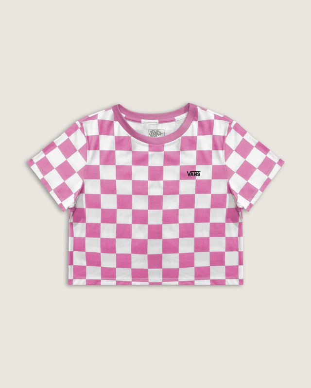 Camiseta Manga Curta  Cropped Checkerboard Pink Fizz