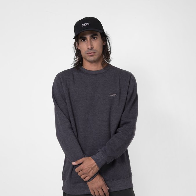 Moletom Core Basic Crew Fleece Black Heather