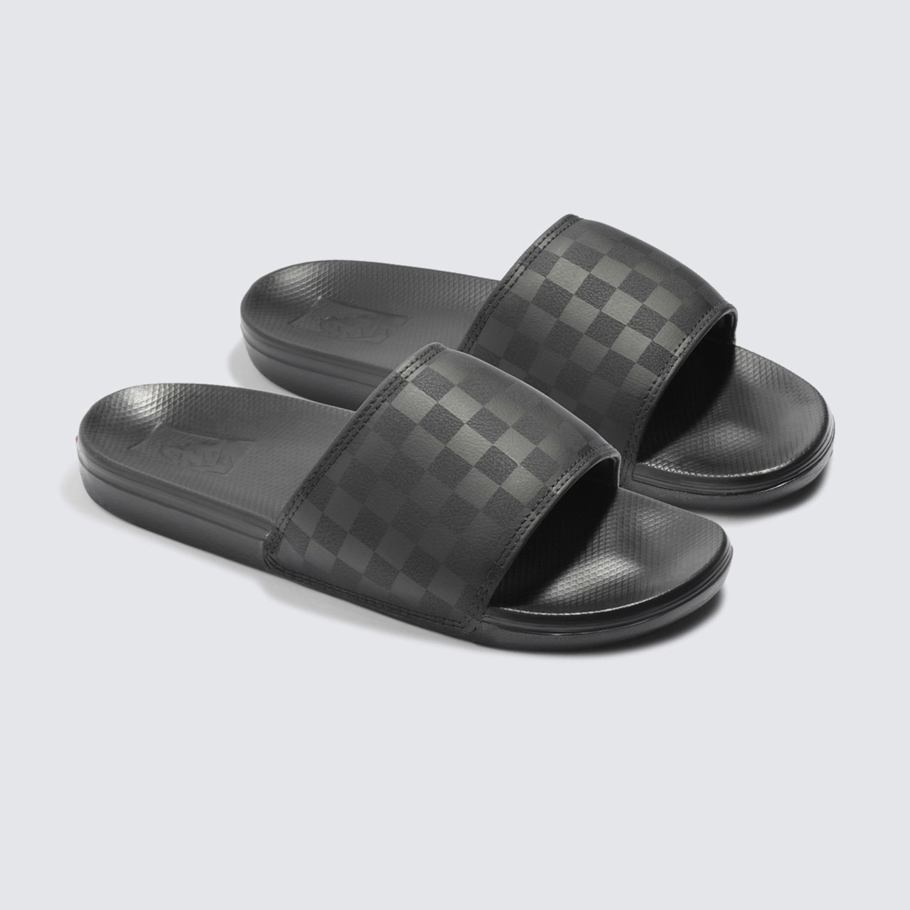 Chinelo Slide-On La Costa Checkerboard Black Black