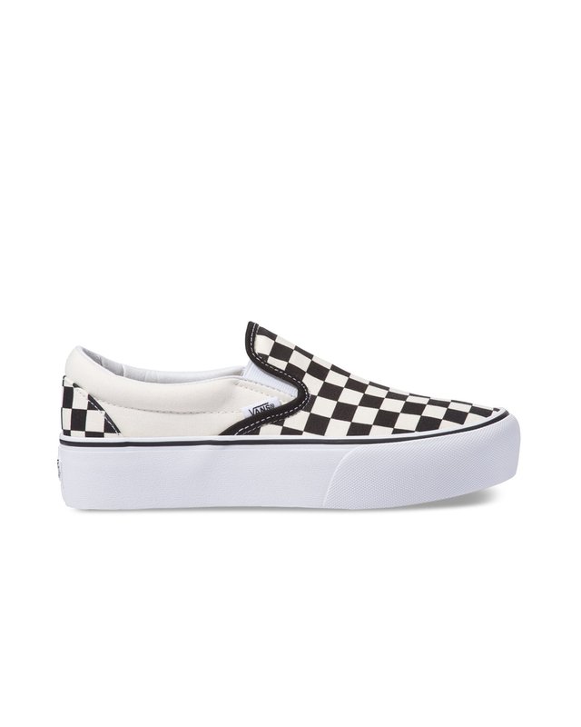 Tênis Slip-On Plataforma Checkerboard Black White