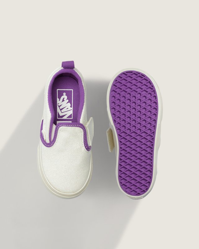 Tênis Slip On Glitter Pearl White Purple Infantil