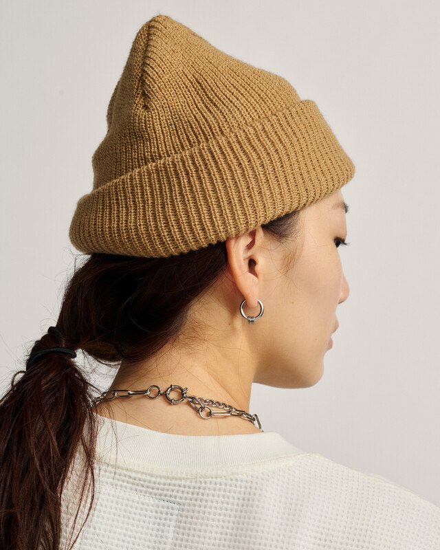 Touca Hex Patch Cuff Beanie Warm Taupe