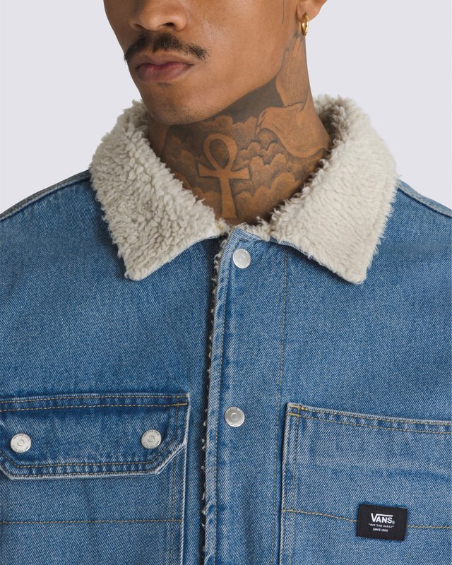 Jaqueta Drill Chore Denim Sherpa Stonewash Blue