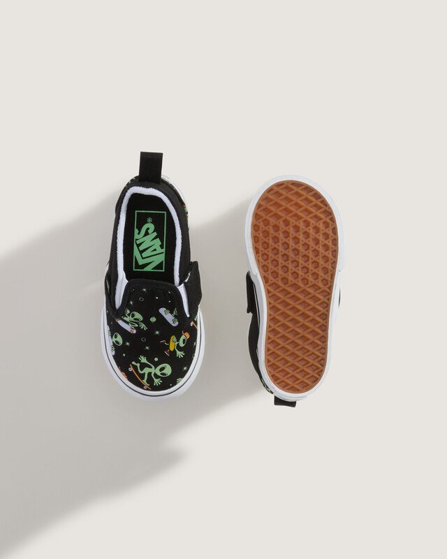 Tênis Slip-On Kids Glow Cosmic Cruisers Black Green Infantil