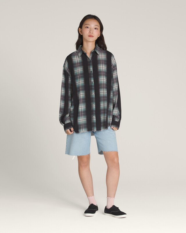 Camisa Gillian Plaid Button Down Ls Black