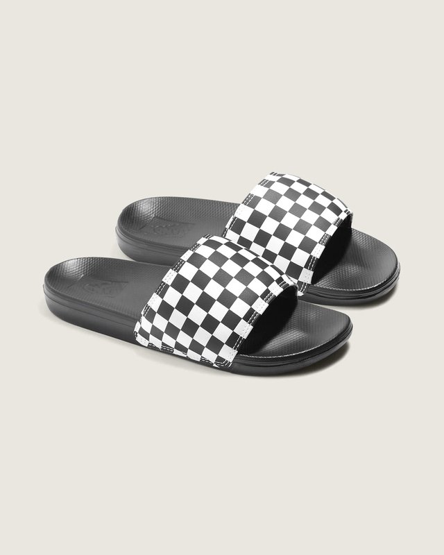 Chinelo Slide-On La Costa Checkerboard True White Black