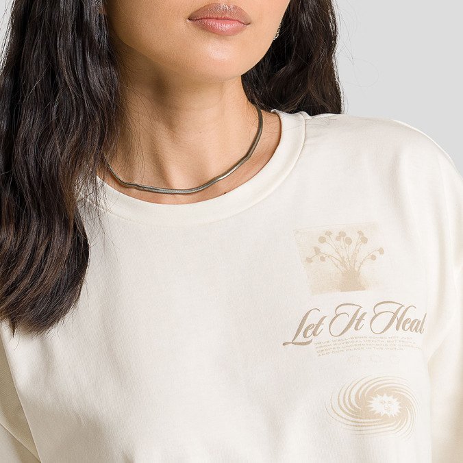 Camiseta Healing SS Relax Crop Marshmallow