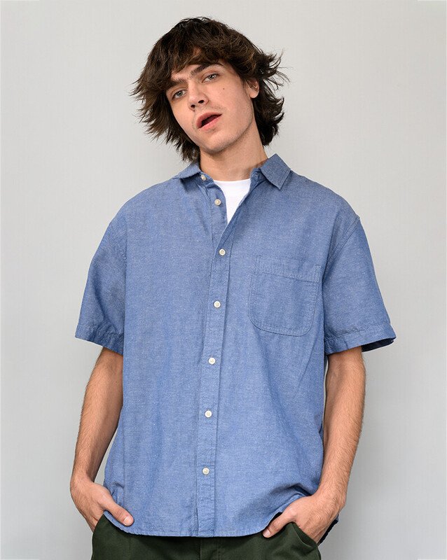 Camisa Lawson Solid Ss Woven True Navy Hylane