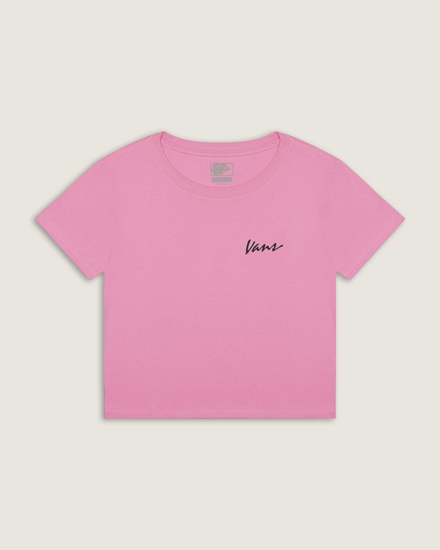 Camiseta Manga Curta Baby Tee Classic Script Pink Fizz | Vans
