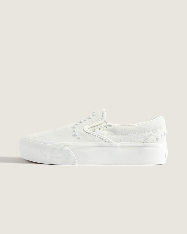 Tênis Classic Slip-On Platform Pearls Marshmallow