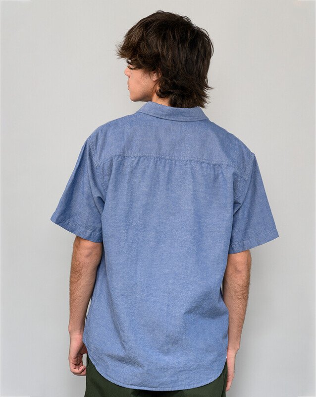 Camisa Lawson Solid Ss Woven True Navy Hylane