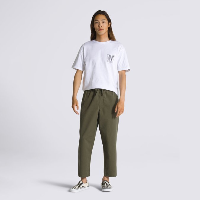 Calça Range Loose Cropped Elastic Waist Grape Leaf
