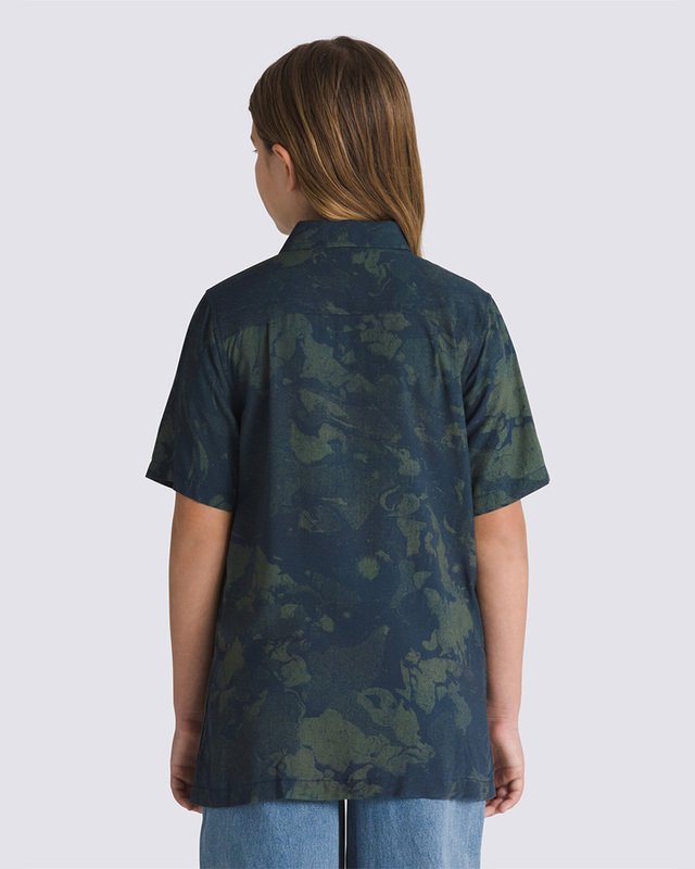 Camisa Loose Camp Collar Ss Dress Blues Dark Forest Infantil