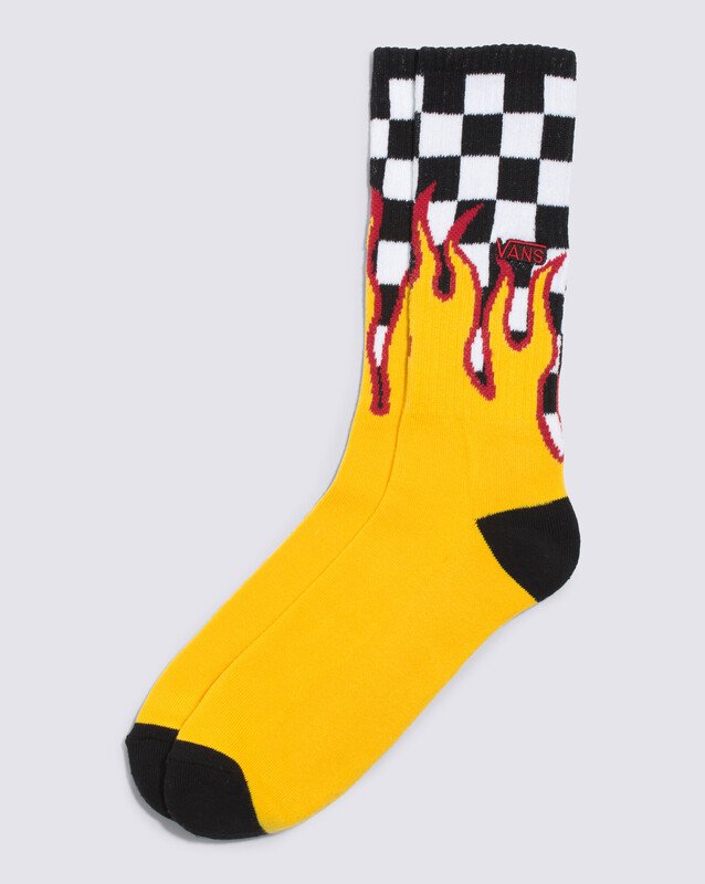 Meia Flame Check Crew 39/44 Black-White Check-Flame