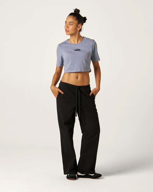 Camiseta Manga Curta Cropped Flying V Glacial Slate