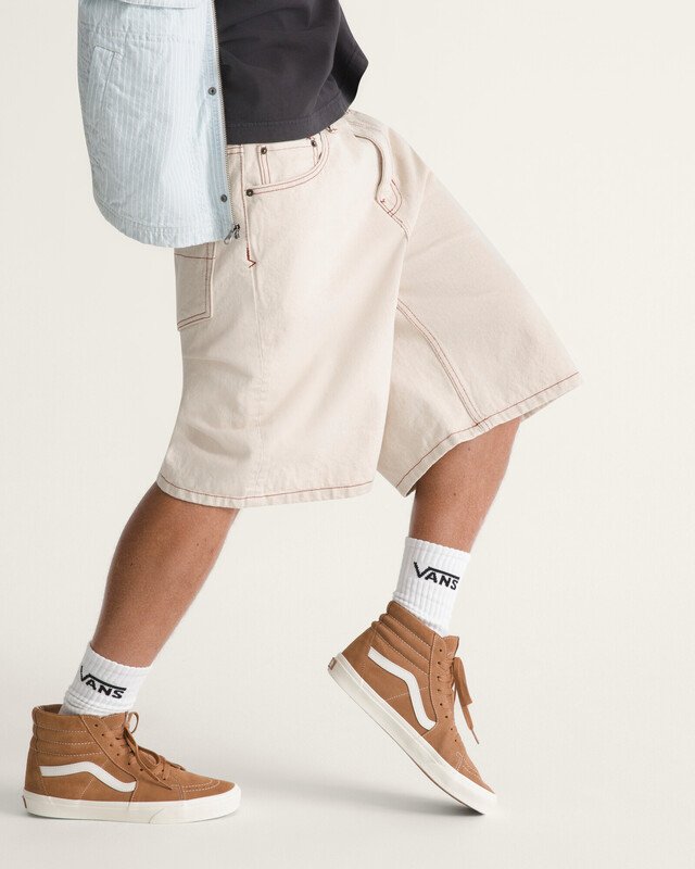 Bermuda Check 5 Baggy Denim Natural Seed