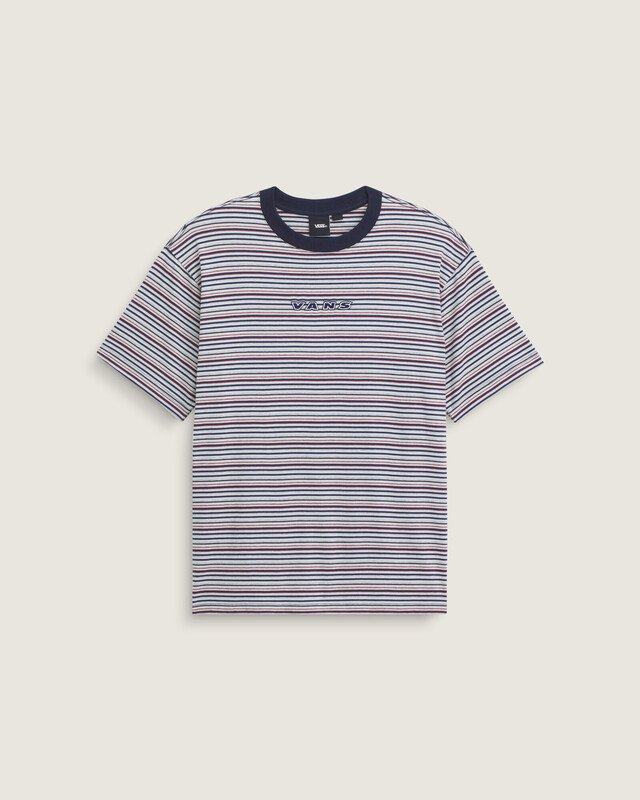 Camiseta Manga Curta Cameron Stripe Parisian Night Cement Heather