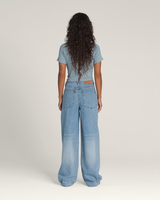 Calça Sirelle Distressed Puddle Ss Stone Wash Blue