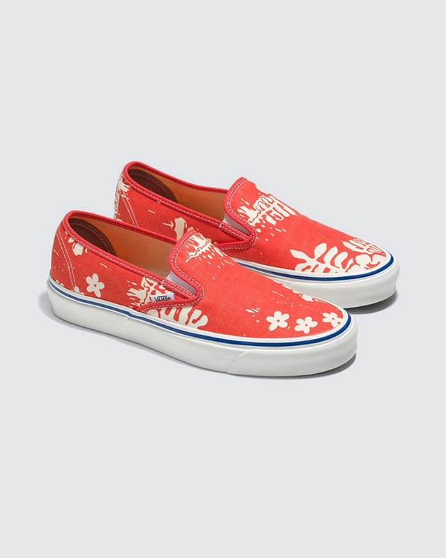 Tênis Slip-On Anaheim Factory Floral Orange