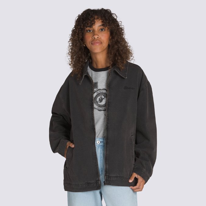 Jaqueta Pitstop Denim Metal Station Jacket Washed Black
