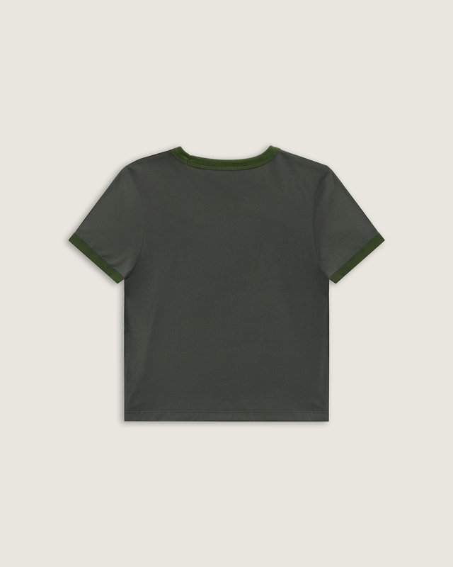 Camiseta Manga Curta Ringer Circle V  Faded Black