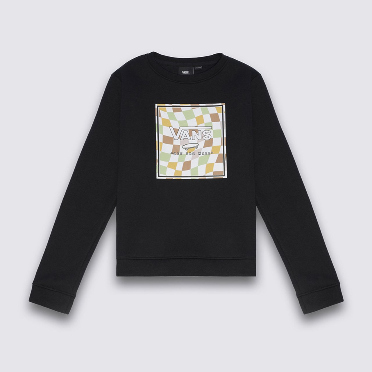 Moletom Wavy Checkerboard Box Logo Crew Infantil Black