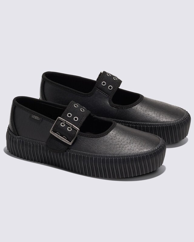 Tênis Mary Jane Creeper Grunge Core Black Leather