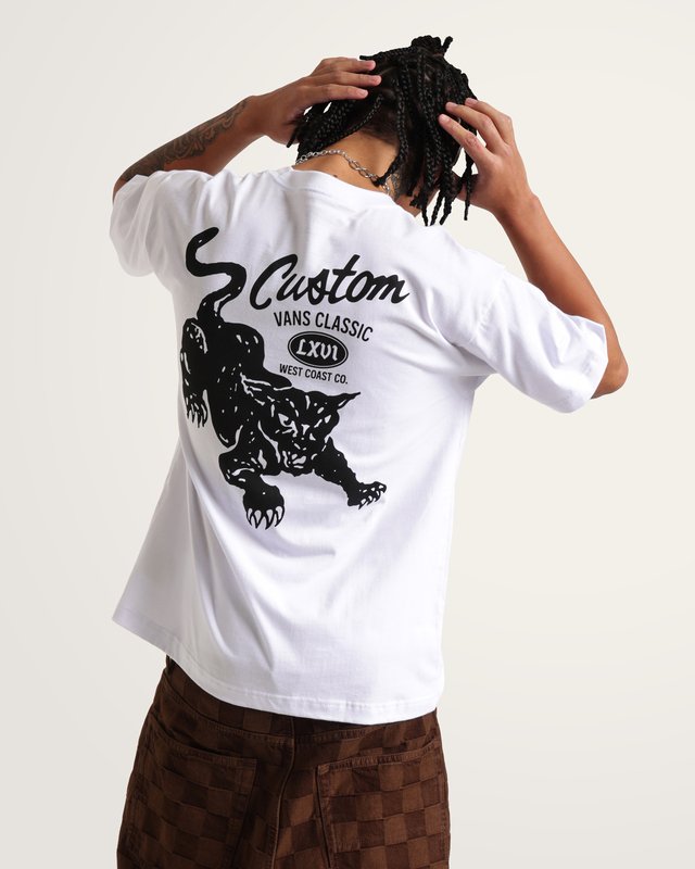 Camiseta Manga Curta Custom Cat White