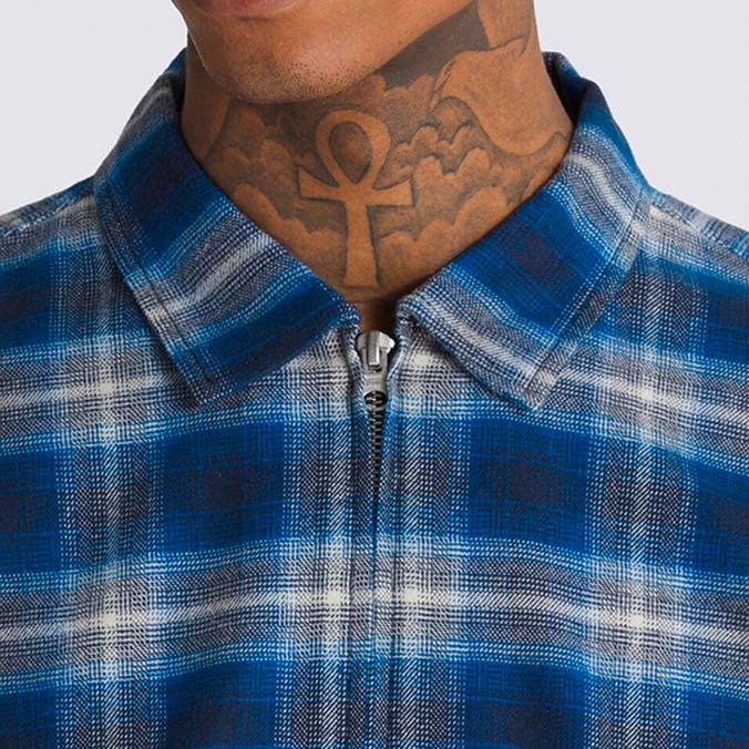 Camisa Montwood Zip Flannel LS Upland Dress Blues True Blue
